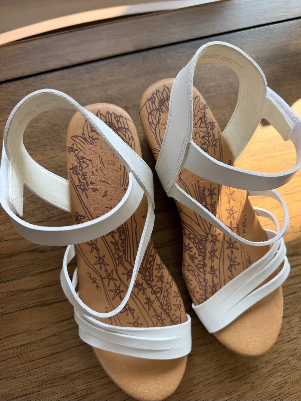 Blowfish White Strappy Wedge Sandals